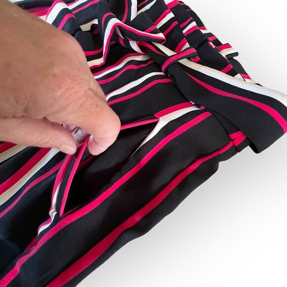 Torrid Hot Shorts Black Pink White Striped Plus Size Paper Bag Waist Size 20 - Picture 7 of 14